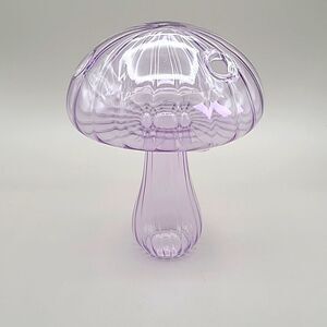 Purple Mushroom Shape Glass Terrarium Bud Vase, NWOT